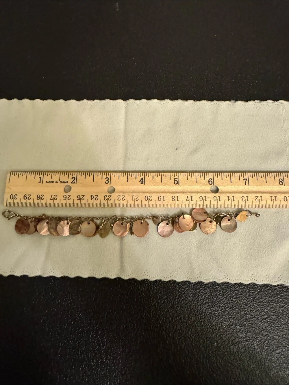 Disc Charm Bracelet – Iridescent Shell and Metal Discs